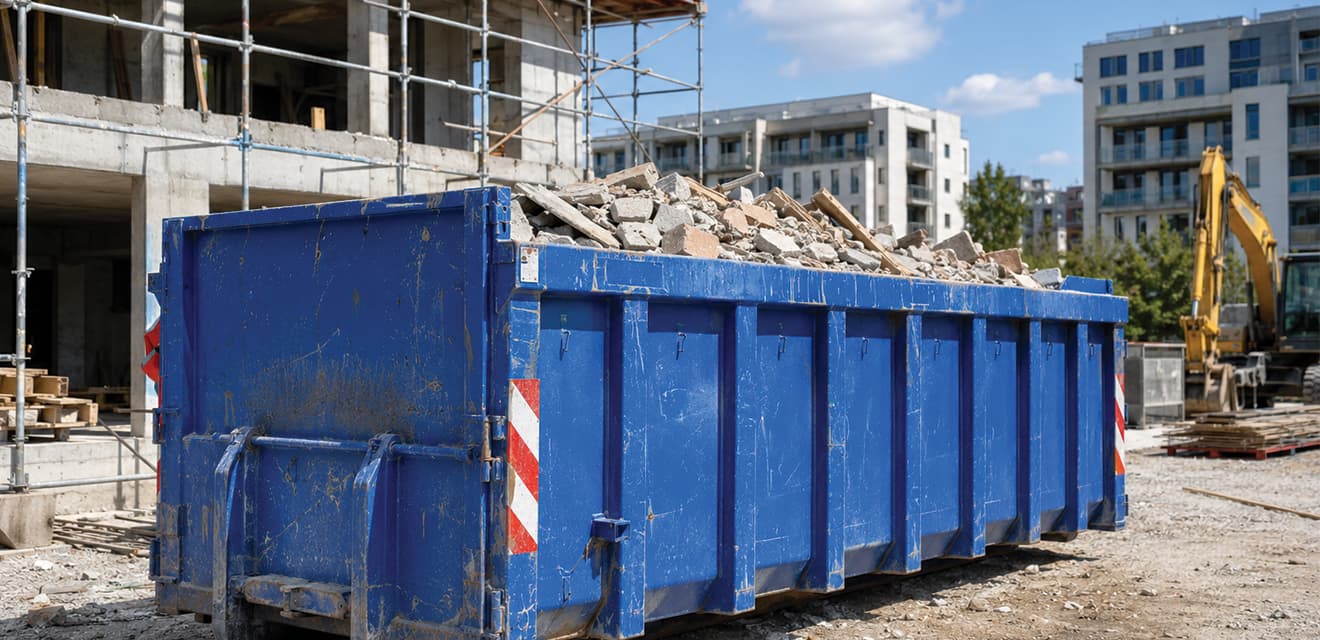 Benne de chantier dans les Hauts-de-Seine